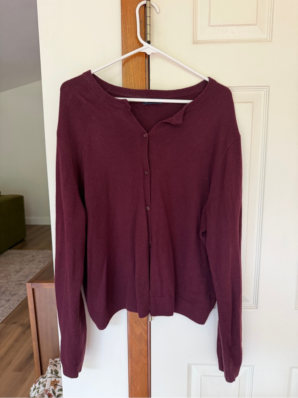GAP Women's Deep Wine Button Cardigan